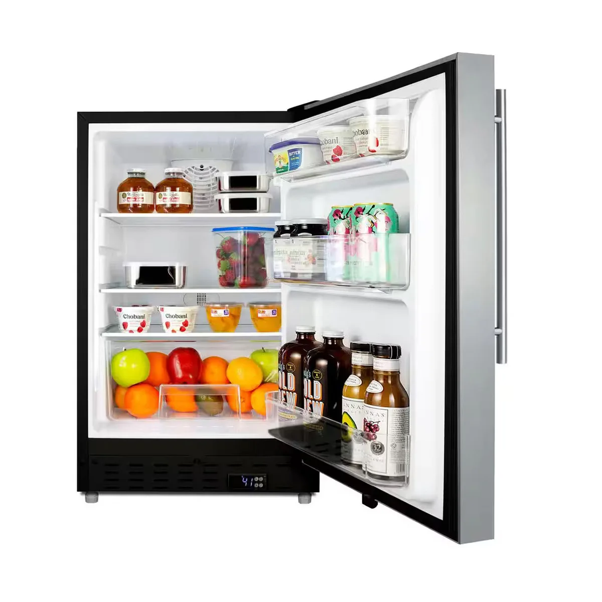 Summit ALR47BCSSHV 20" Built-in or Freestanding Undercounter Refrigerator, Stainless Steel, Pro-Style Handle, 3.5 cu. ft.