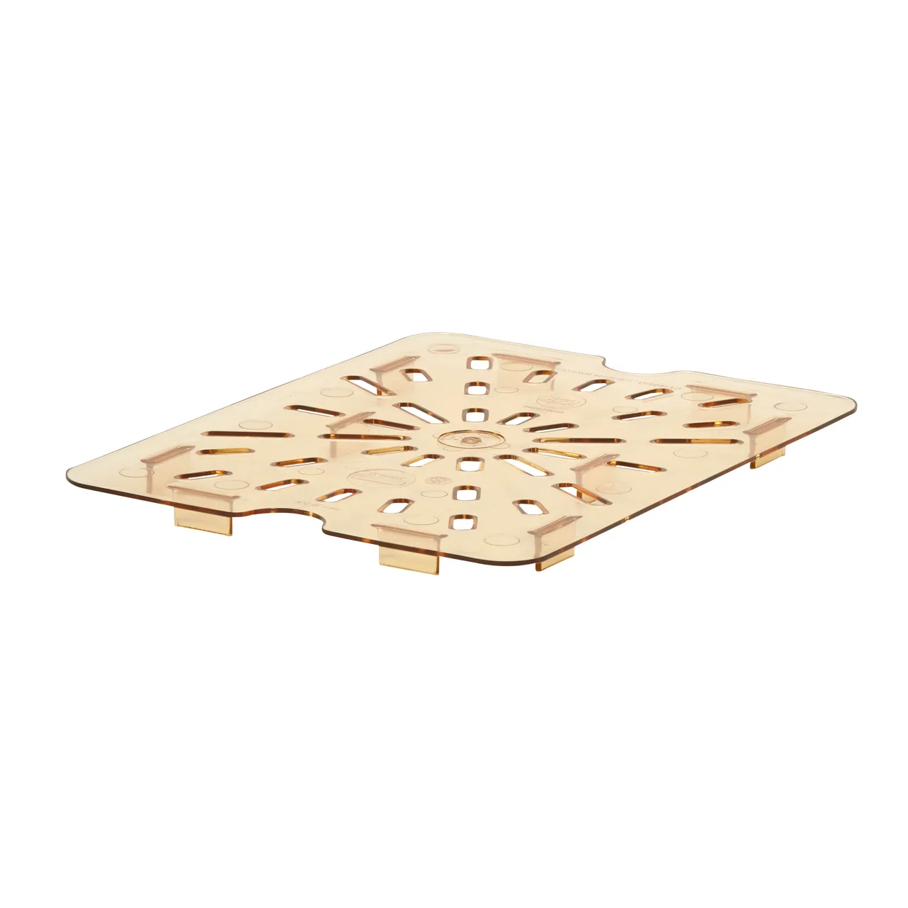 Cambro 20HPD150 H‑Pan Drain Shelf, 1/2‑Size Amber Plastic, Non‑Stick, -40°F to 300°F, NSF