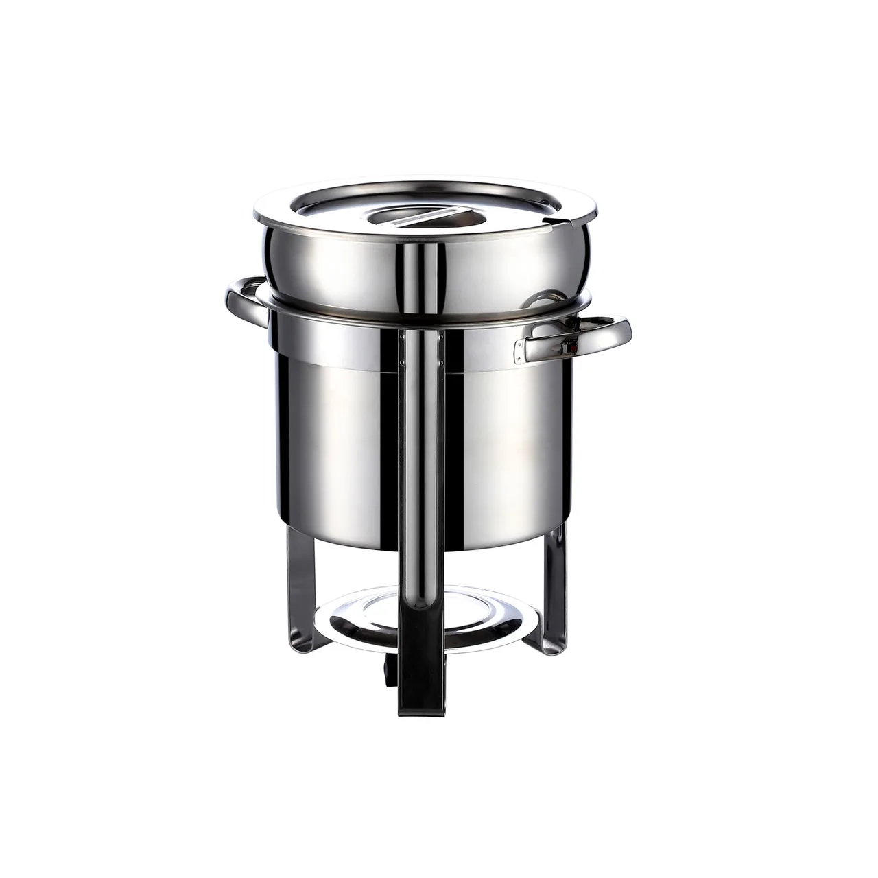 CAC China CAMS-107 Soup Chafer Warmer, 7‑qt Stainless Steel, includes Bucket, Pan & Cover - Set