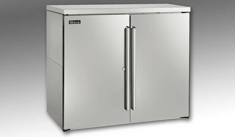 Perlick BBRN40 Refrigerated Back Bar Cabinet w/ 12 Cu Ft Capacity, 2 Solid Doors, Floor Drain