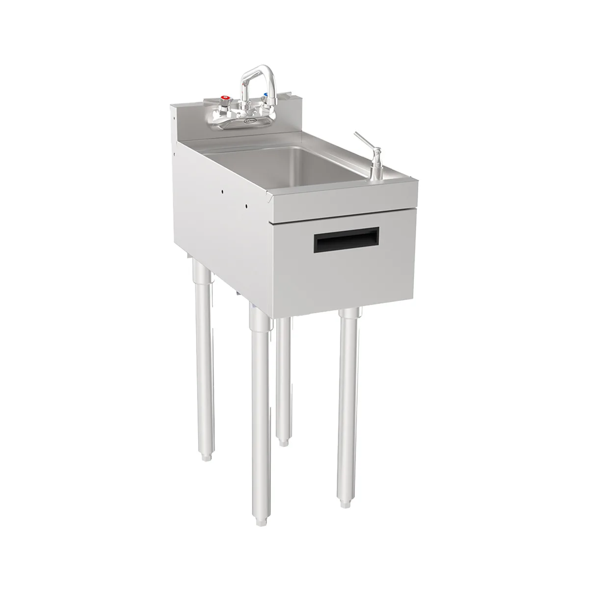 Krowne 18-12DST 12" Silver Series Underbar Hand Sink Unit with Soap & Towel Dispenser