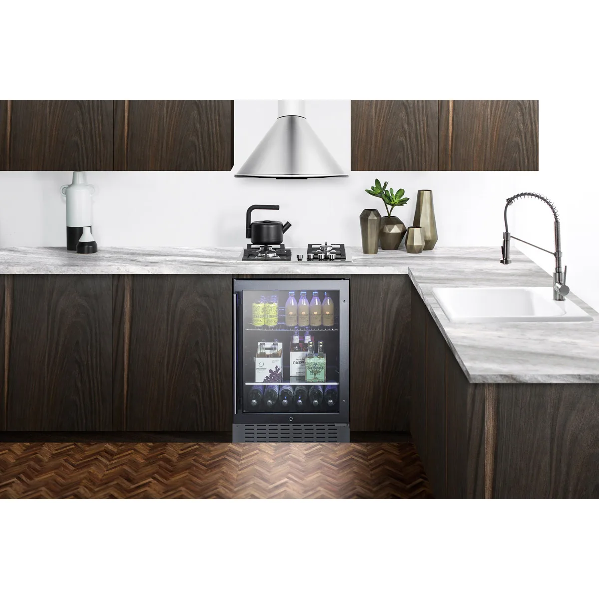 Summit SCR2466B 23" 1-Section Glass Door Beverage Merchandiser in Black, 6 Bottle