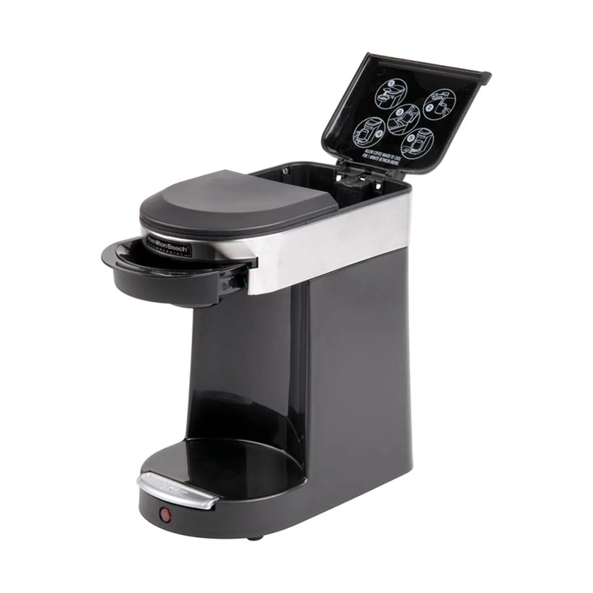 Hamilton Beach HDC200S-CE Stainless Steel Front Loading Pod Coffee Maker, 500W/230V - Black