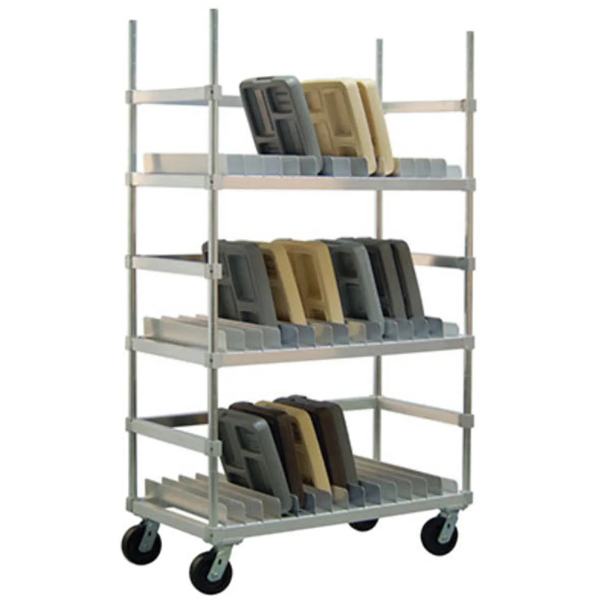 Lakeside PBTDR42 Heavy Duty Aluminum Tray Drying Rack with 42 Tray Capacity and 3 Tiers