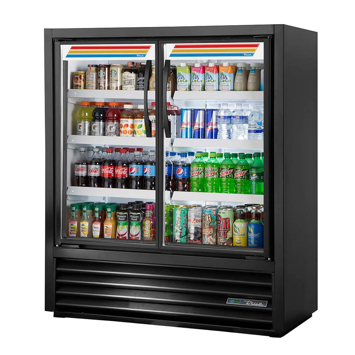 True TVM-48SL-54-HC~VM01 47" 2-Section Swing Glass Door Slim Line Visual Merchandiser