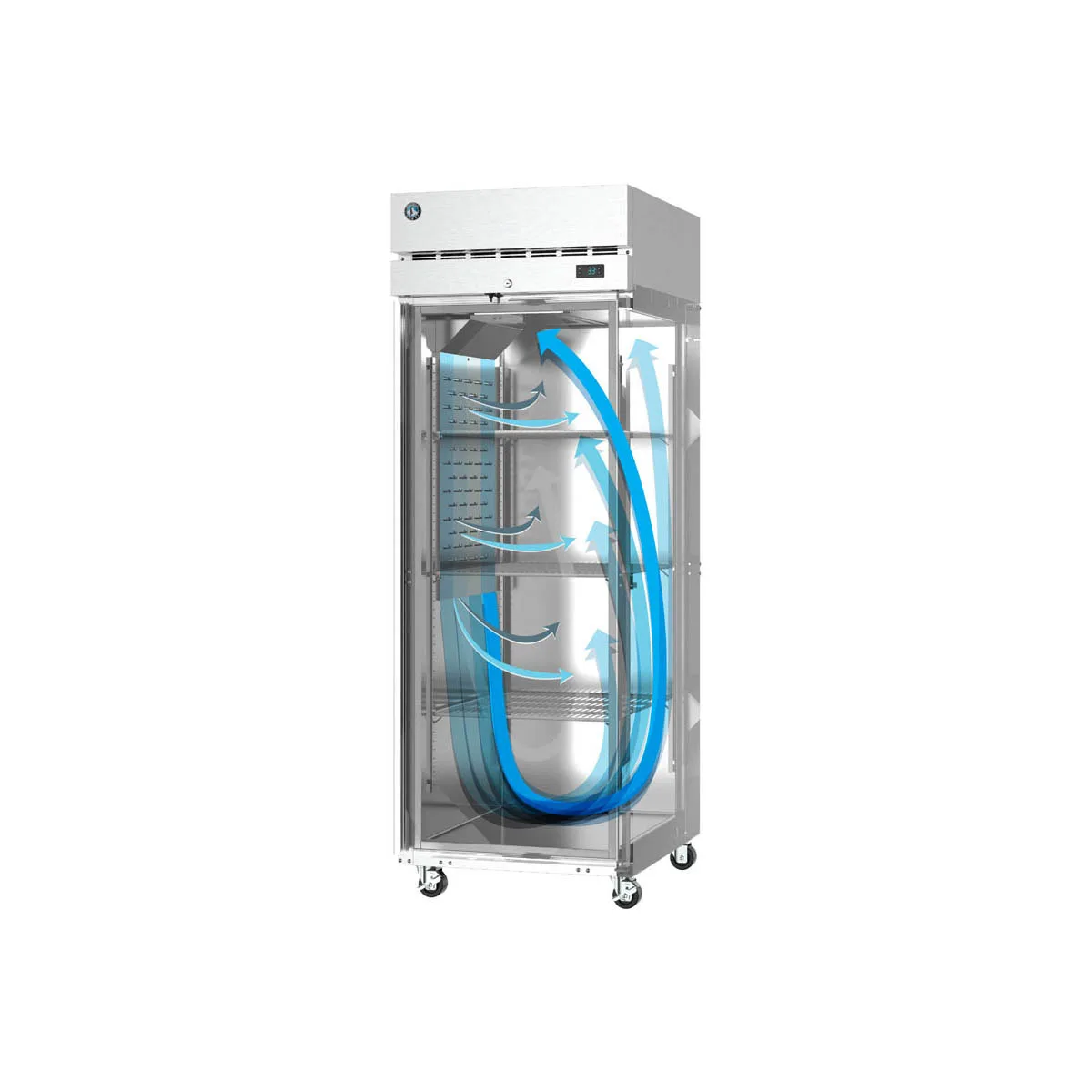 Hoshizaki R1A-HS 27" 1-Section Reach-In Refrigerator w/ Right Hinged Half Solid Door, All Stainless Steel, 23 cu. ft.