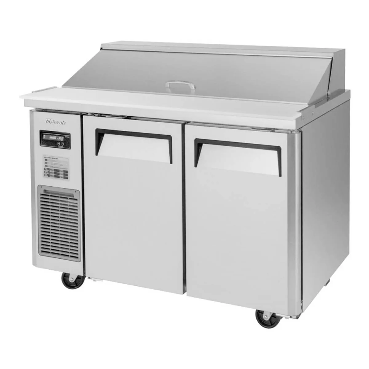 Turbo Air JST-48-N 47" Two Section Sandwich / Salad Prep Table w/ 2 Doors, 12 Pans