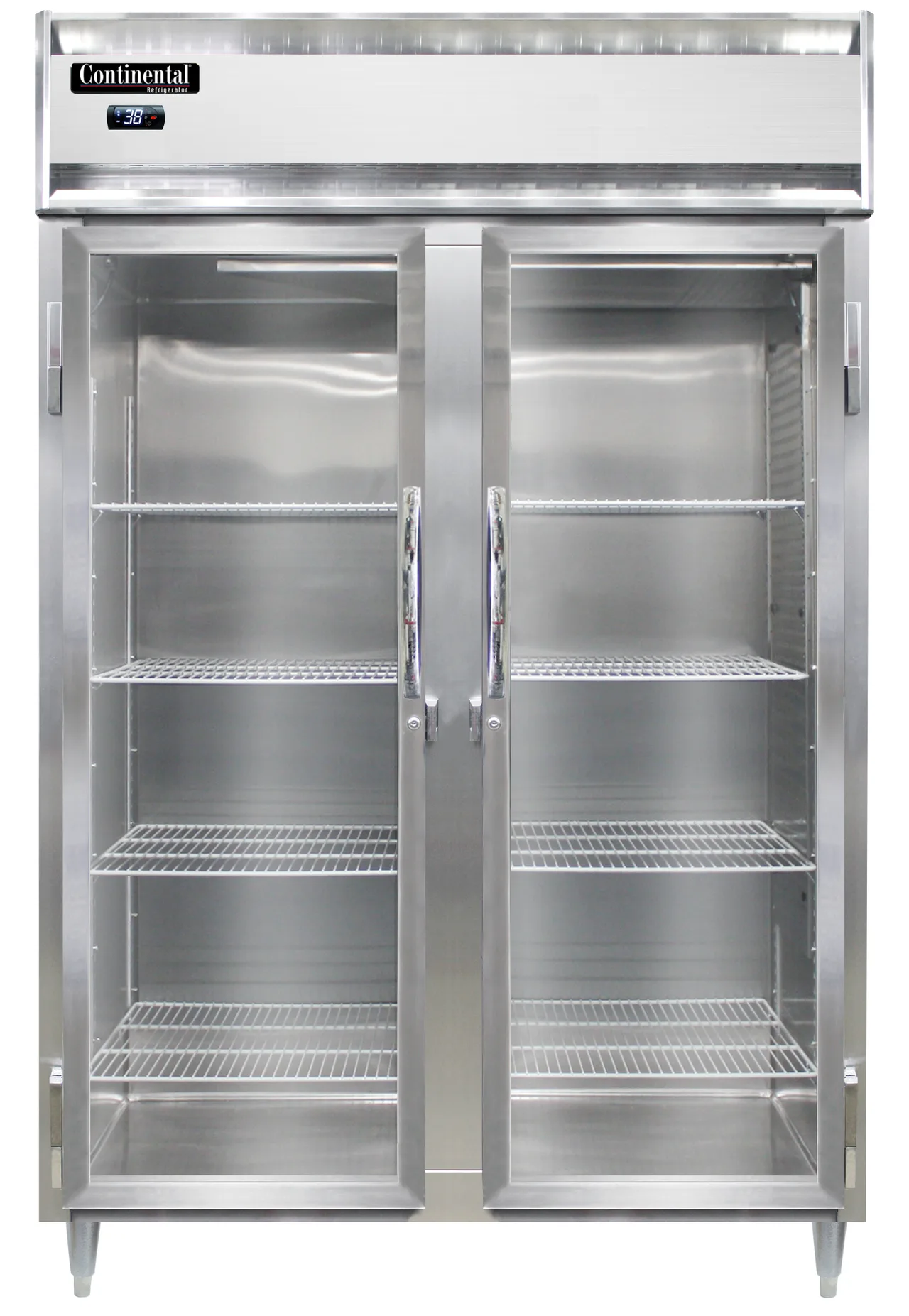 Continental Refrigerator D2RNSSPT-GD-SD 50" 2-Section Pass-Thru Refrigerator, 50 cu. ft., Top Mounted