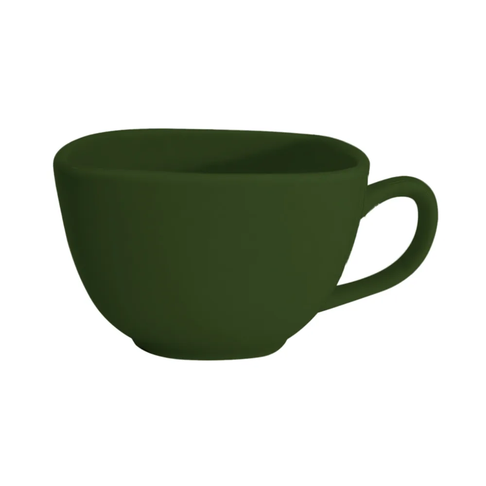 CAC China KC-1-G - Green 8 oz Ceramic Coffee Cup 3.75" L x 3.75" W x 2.5" H Oven Safe - 1 Dozen