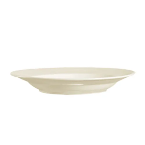 CAC China FR-115 Pasta Bowl, 24 oz (11" Dia x 1-5/8" H), White Stoneware, Microwave Safe - 1 Dozen