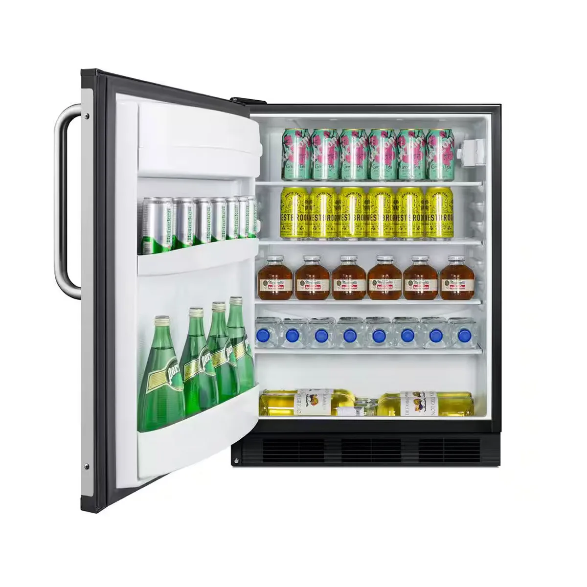 Summit FF6BK7BZADALHD 24" Reach-In Refrigerator in Black, Left Hinged Door, ADA Compliant, 5.5 cu. ft.