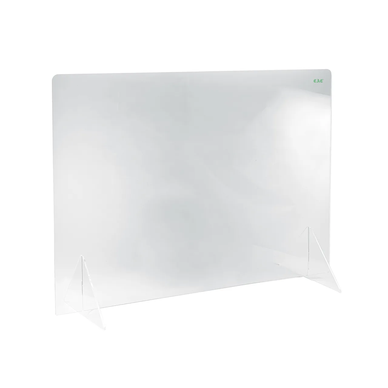 CAC China SHLD-4832N Self-Standing Shield, 48"W x 32"H Clear Acrylic, BPA‑Free, No Window, Set