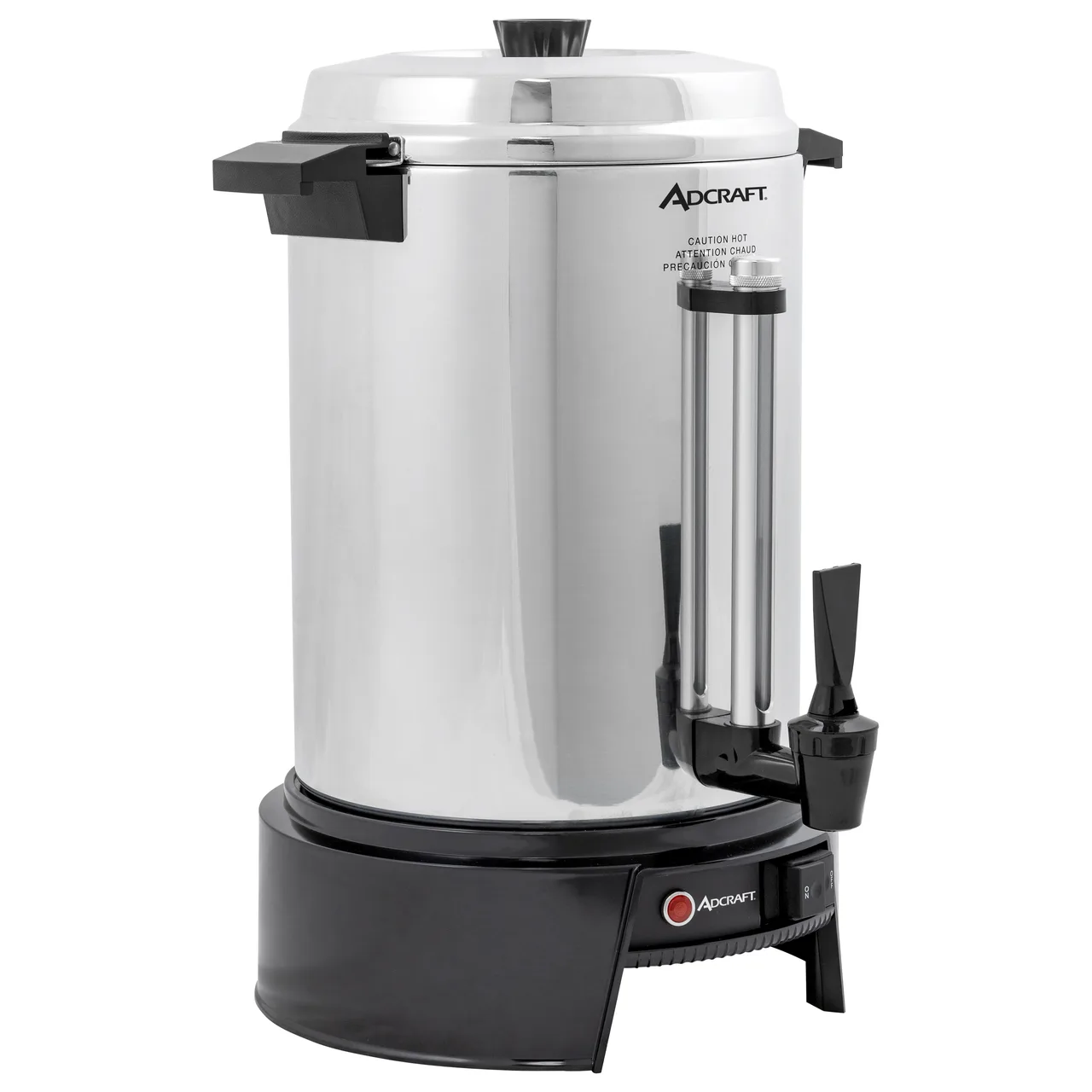 Adcraft CUA55 Coffee Urn – 55‑Cup 7‑8 qt Silver Aluminum, 13.5×12.9×17.8", 1500 W 120 V, Auto Temp