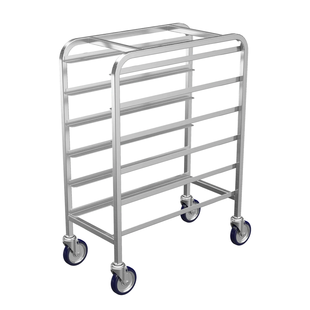 Winholt SS-1206 Mobile Stainless Steel Platter Rack, 15"W x 30"L x 41.5"H, Holds 6 Trays