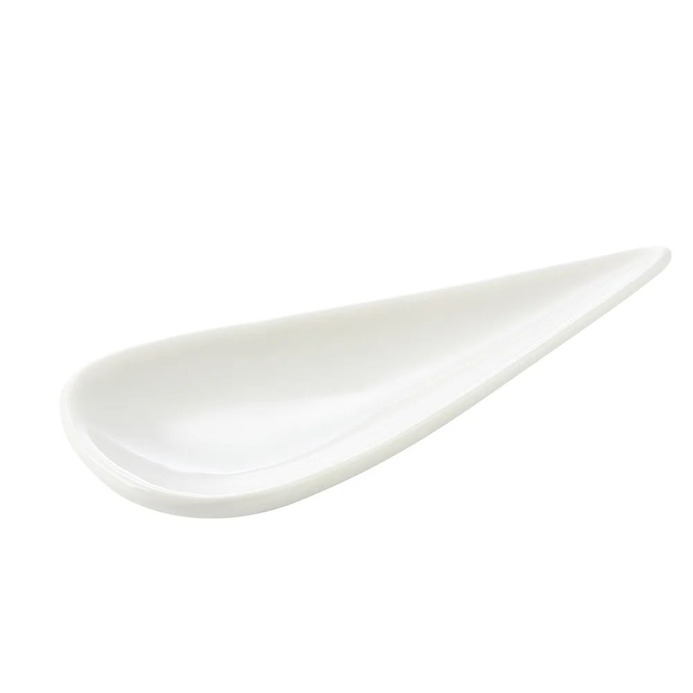 CAC China PTS-30 - Soup Spoon, 3‑7/8" L x 1‑3/4" W x 7/8" H, White, Dishwasher Safe - 1 Dozen