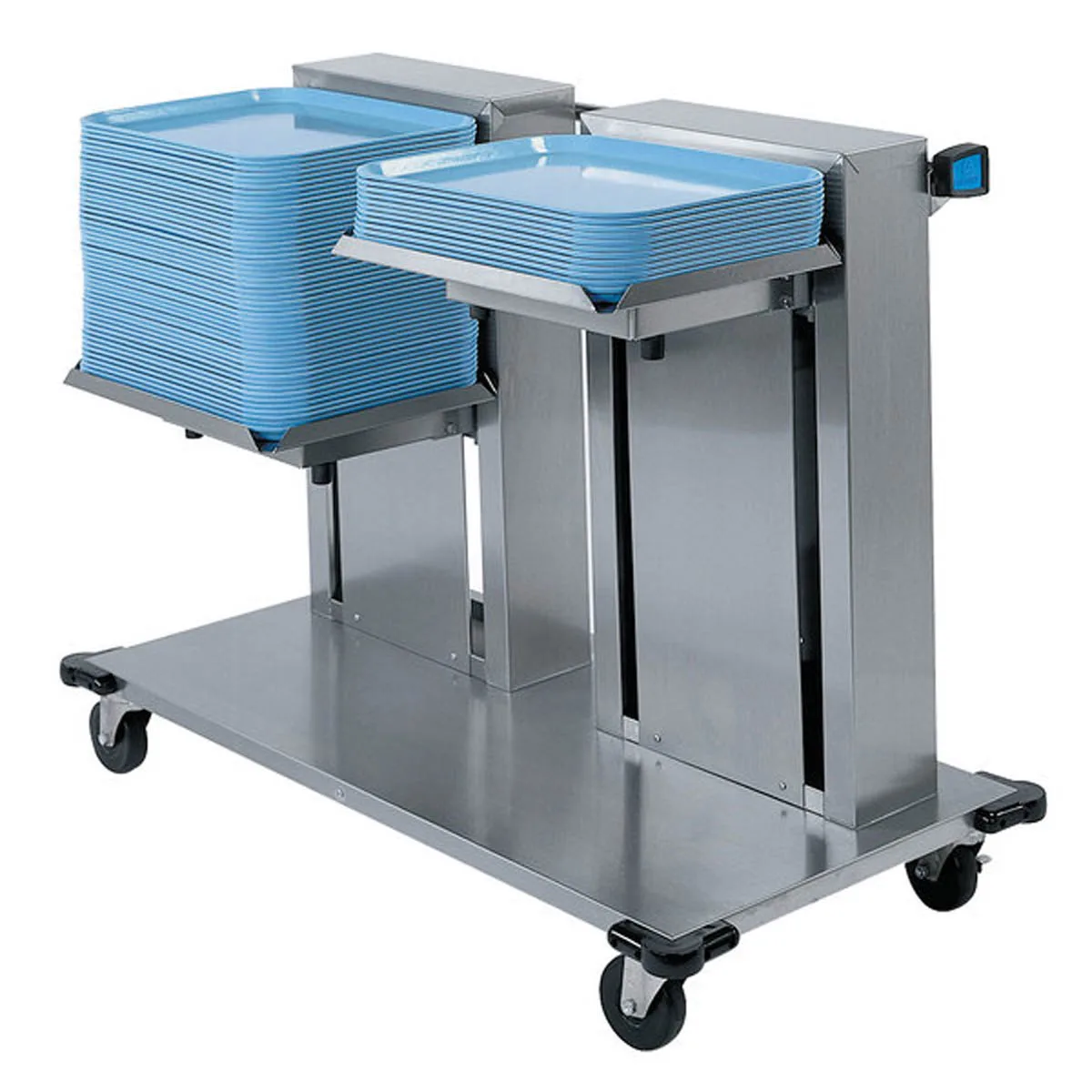 Lakeside 2820 Mobile Double Platform Cantilever Tray Dispenser for 20" x 20" Trays