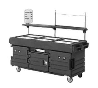 Cambro KVC856158 CamKiosk Polyethylene Hot Red Vending Cart w/ 6 Pan Wells