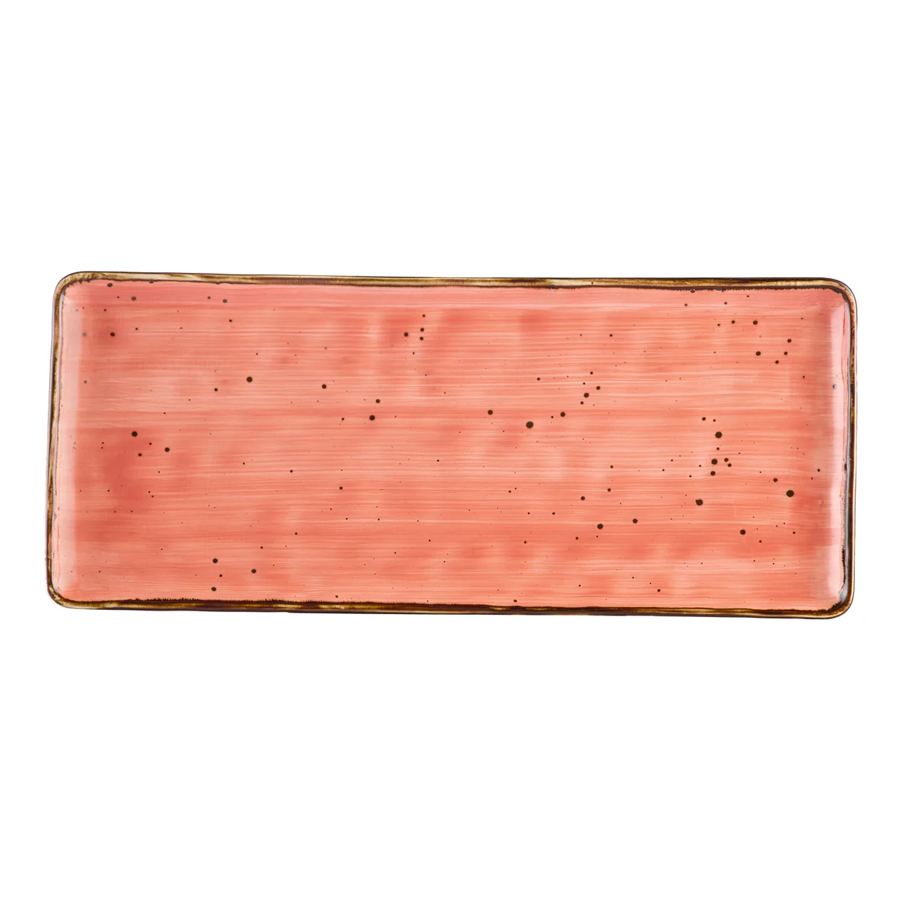 CACChina TUS-RT61-CRL Tucson Platter, 16" L x 6-3/4" W x 5/8" H, Porcelain, Coral, Curved - Dozen