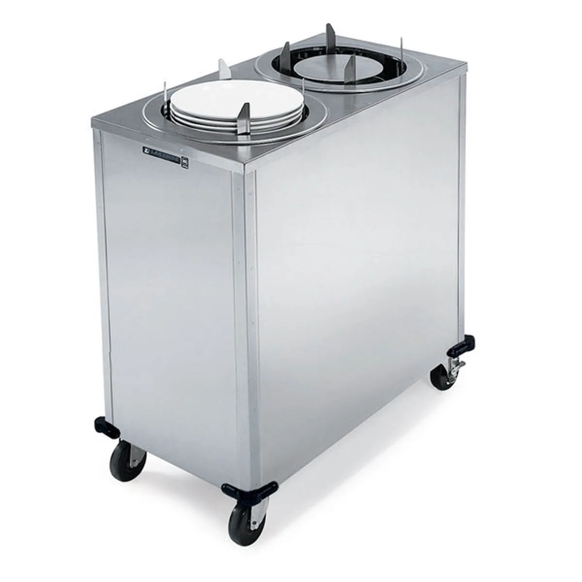 Lakeside 935 Mobile Enclosed 2-Stack Dish Dispenser w/ 12" Dia. Dish Size, Unheated
