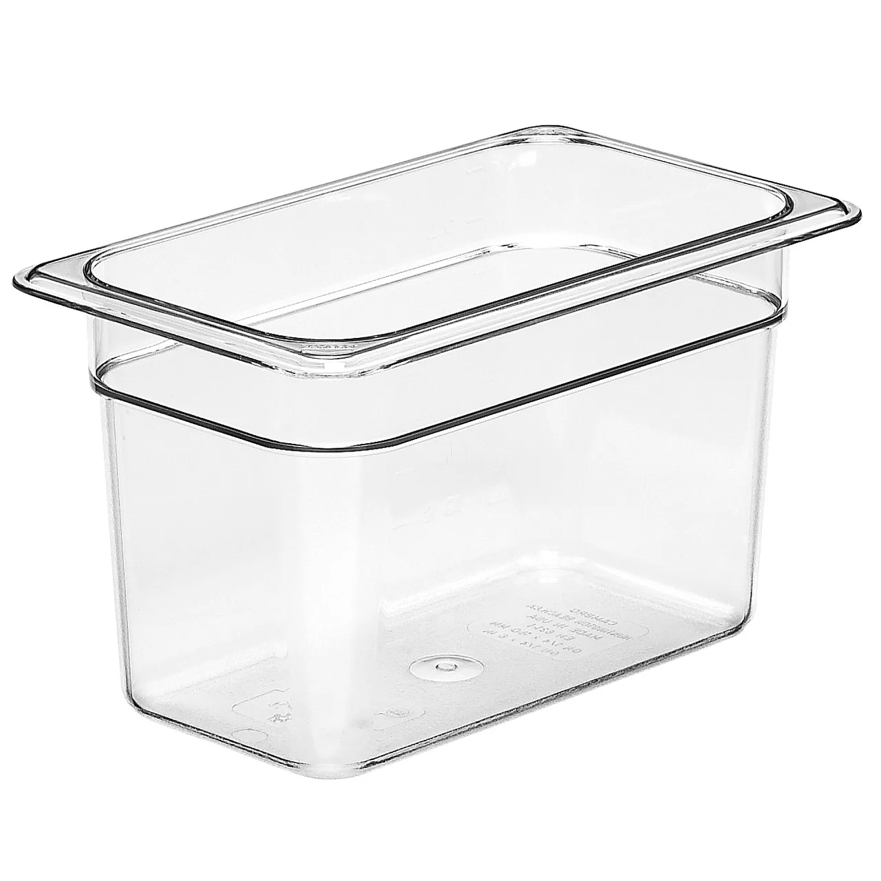 Cambro 46CW135 Camwear Pan, 3.9 Qt 1/4 Size, 6" Deep Polycarbonate Clear, NSF