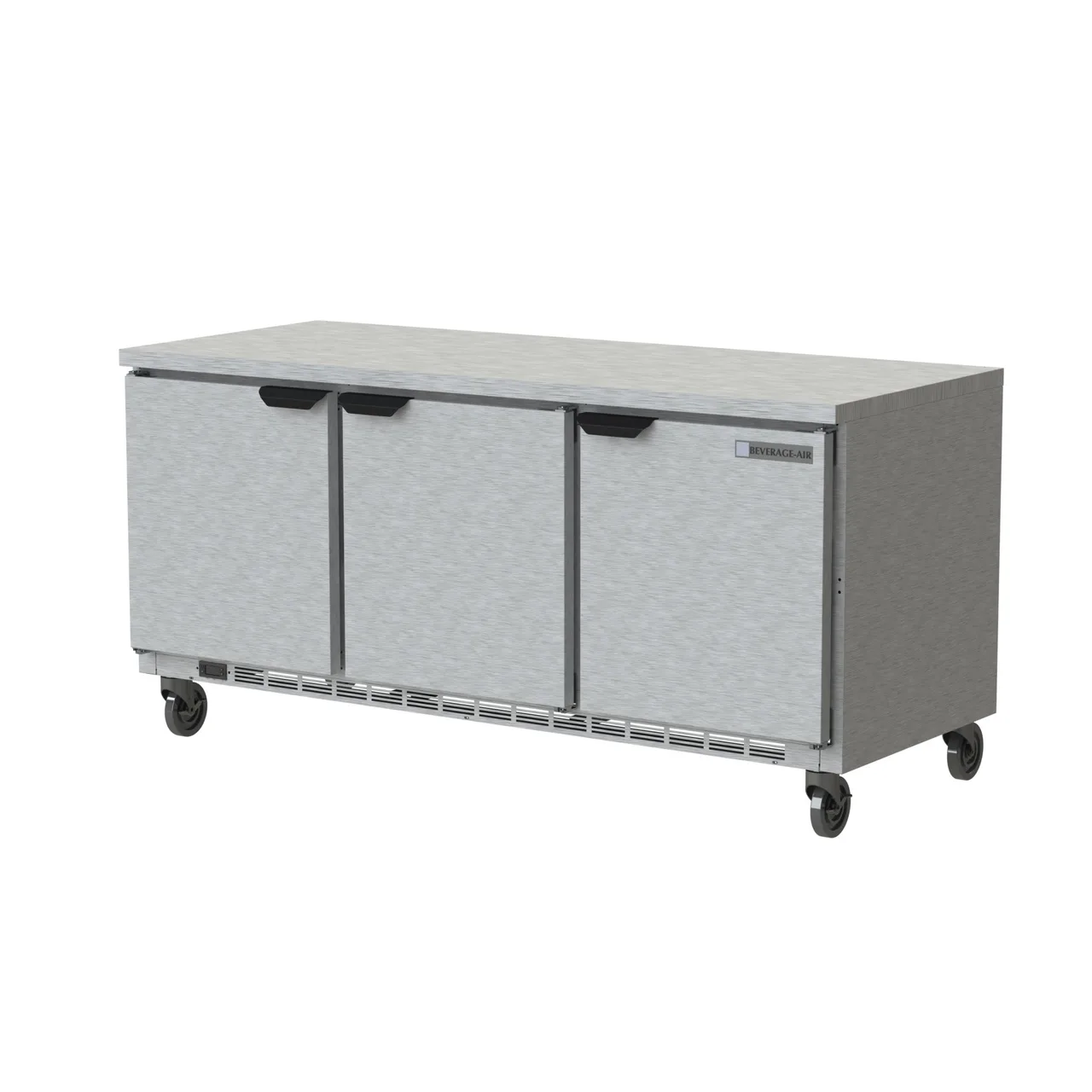 Beverage Air WTR72AHC-FLT 72" 3-Section Worktop Refrigerator w/ 3 Doors, 18 cu. ft.
