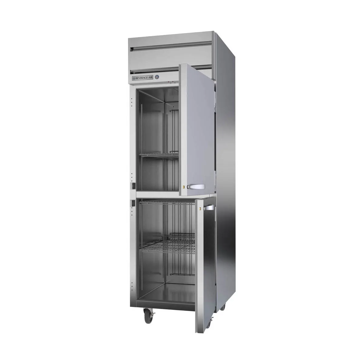 Beverage Air HFPS1HC-1HS 26" 1-Section Reach-In Freezer, 2 Half Solid Doors, Top Mounted, 21 cu. ft., Stainless Steel
