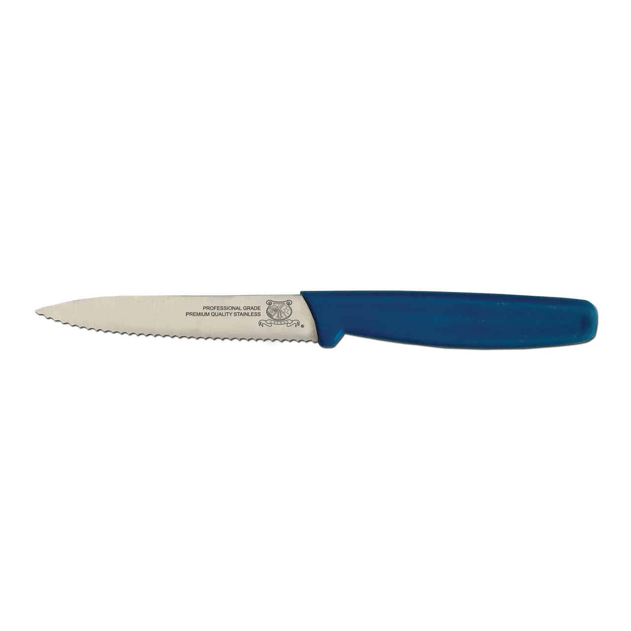 Omcan USA 11495 Paring Knife - 4" Spear Point Stainless Steel Blade, Blue Polypropylene Handle