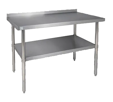 Klinger's Trading BSG3030 30" Open Base Work Table with Undershelf - 2" Backsplash