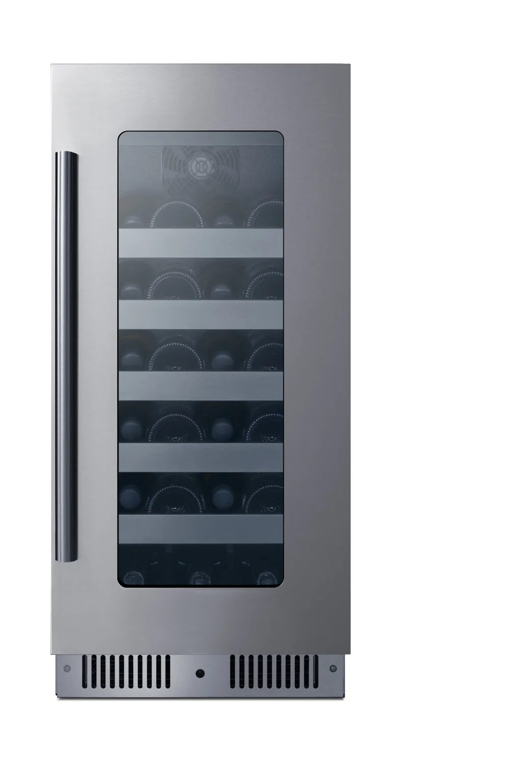 Summit CL155WC1 Wine Cellar, 15" Black Stainless Finish, 20‑Bottle, R600a Refrigerant, ETL Certified