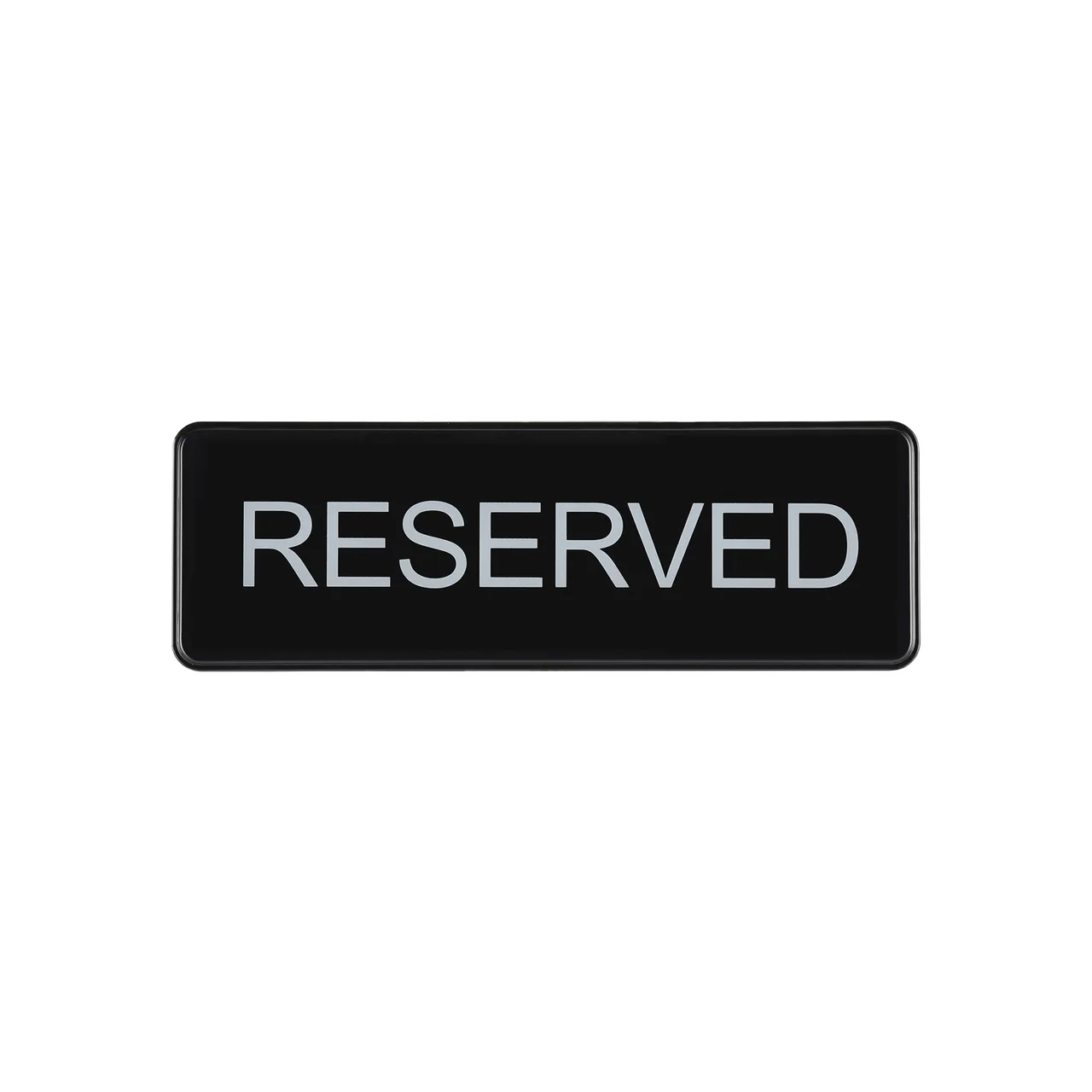 CAC China SCE3-RV04 Compliance Sign, 9" x 3"H, English, Reserved, Heavy-Duty Plastic, Black