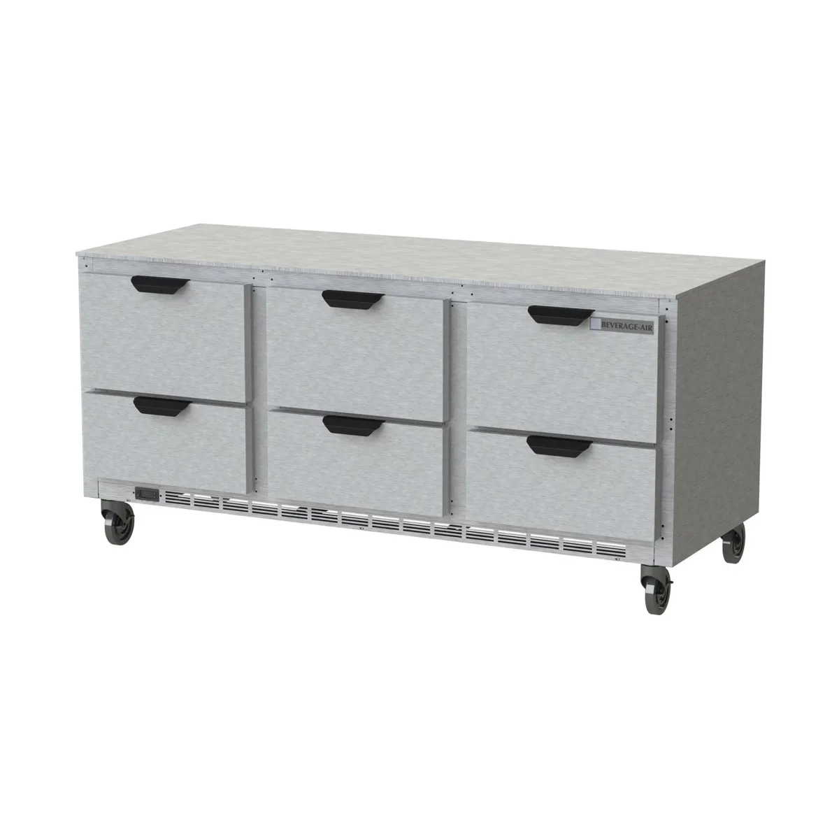 Beverage Air UCRD72AHC-6 72" Three Section Undercounter Refrigerator w/ 6 Drawers, 17 cu. ft.