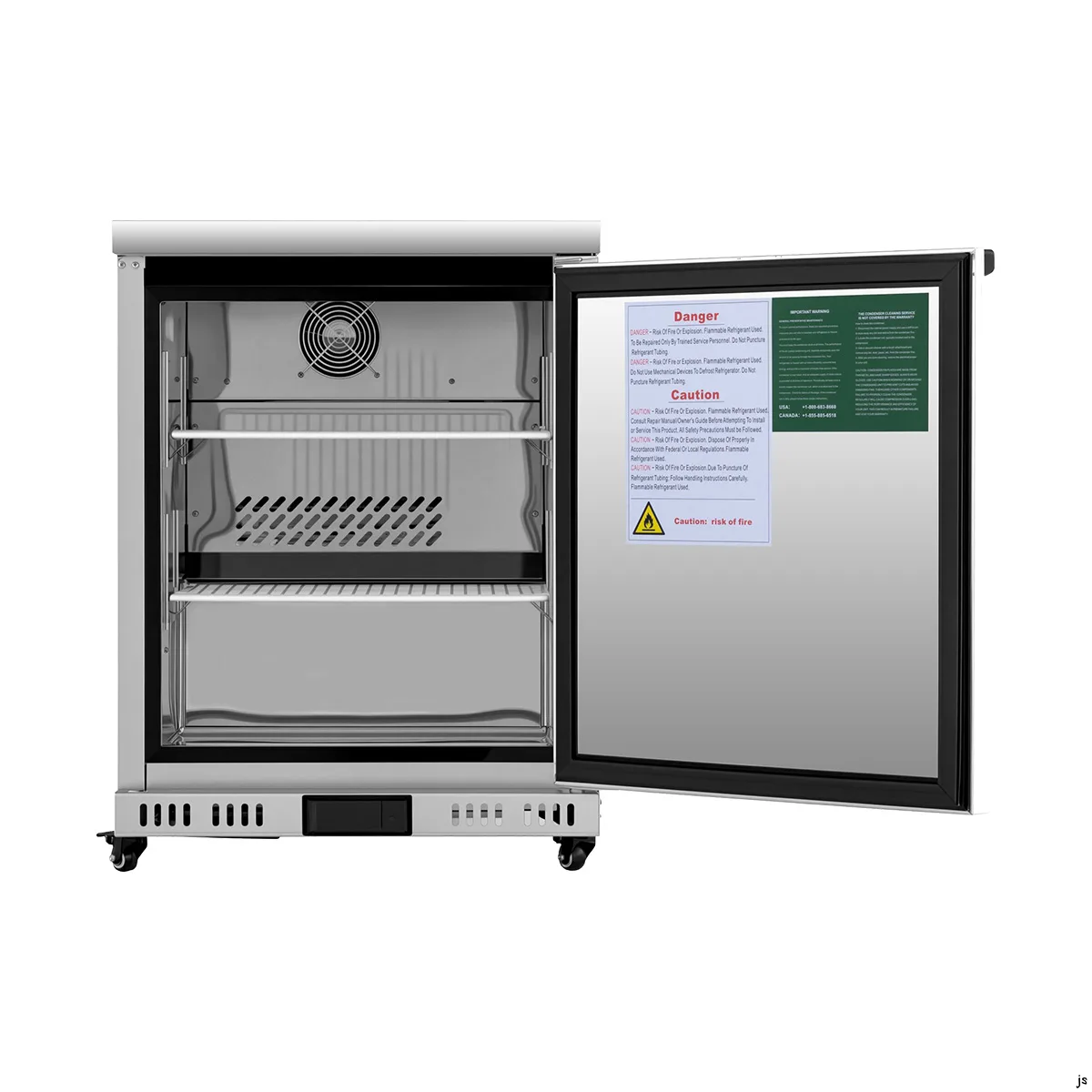 Atosa USA AUR24SD 24" 1-Door Undercounter Refrigerator, Stainless Steel, 3.7 cu. ft.