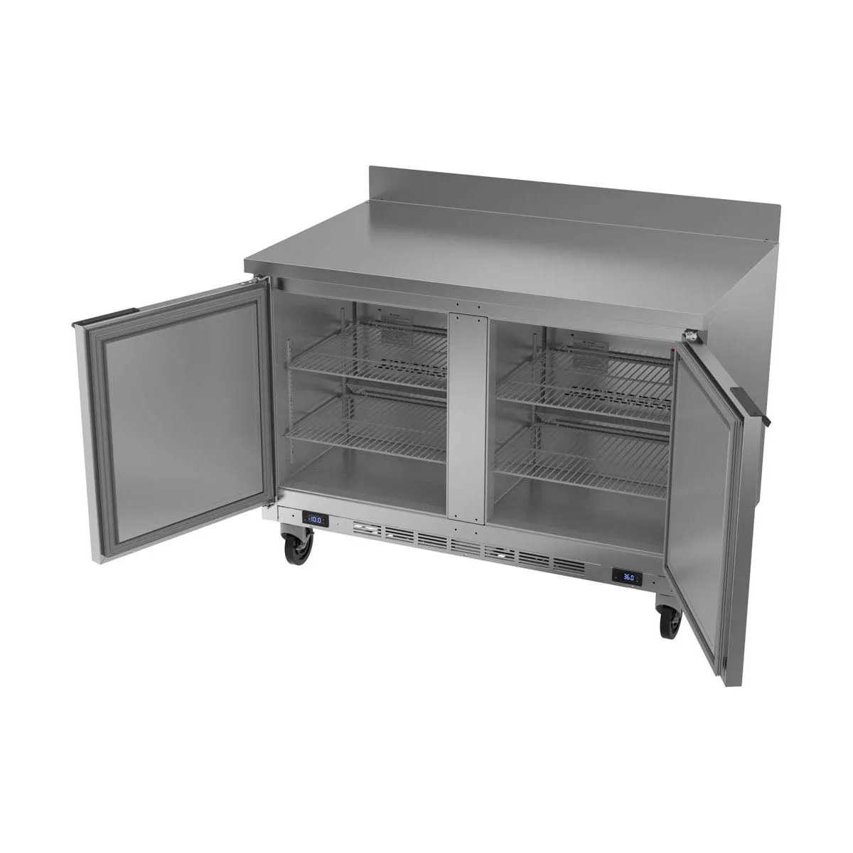 Beverage-Air WTRF48AHC-1-SA-B 48" Dual Temp Worktop Refrigerator / Freezer, 2 Doors, 10.6 cu. ft.