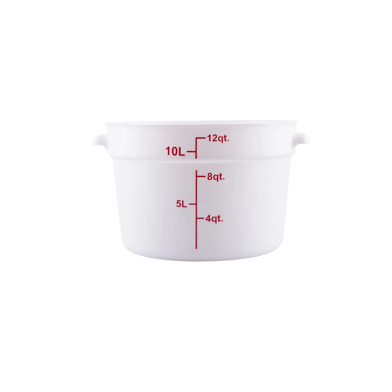 CAC China FS3P-12W Food Storage Container, 12 Qt Round, Polypropylene White, NSF Certified