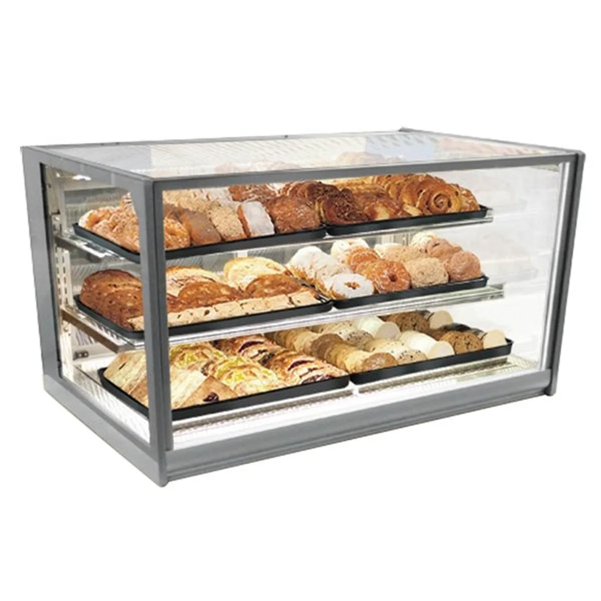 Federal Industries ITD3634 36" 2-Glass Door Countertop Display Case, Shelves, LED Lighting