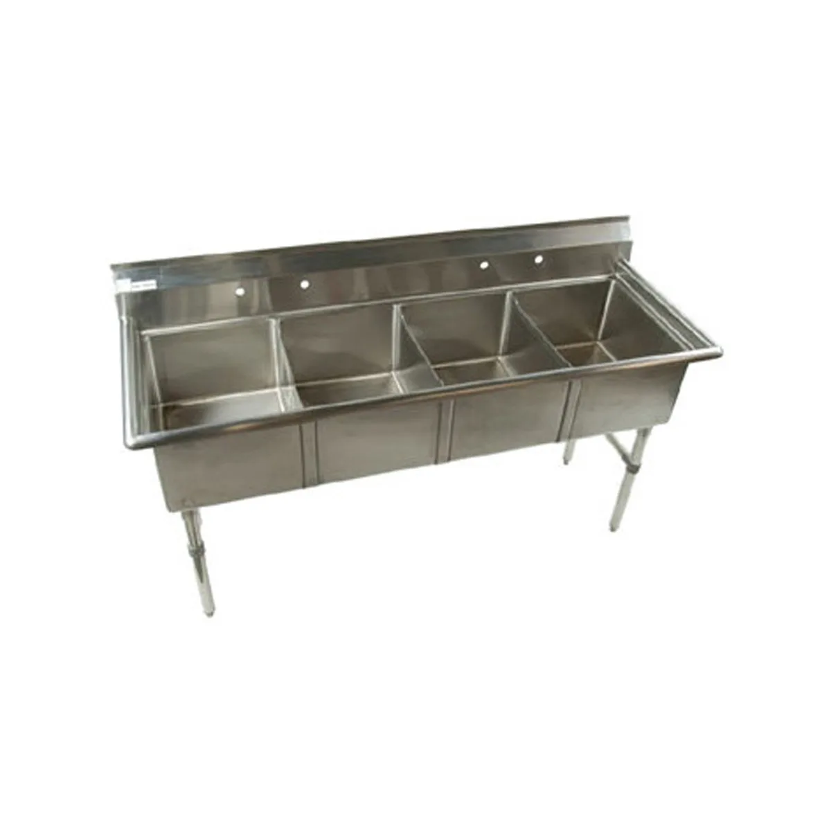 Klinger's Trading ECS4 69" Four Compartment Sink, 16"W x 20"L Bowl Without Drainboard