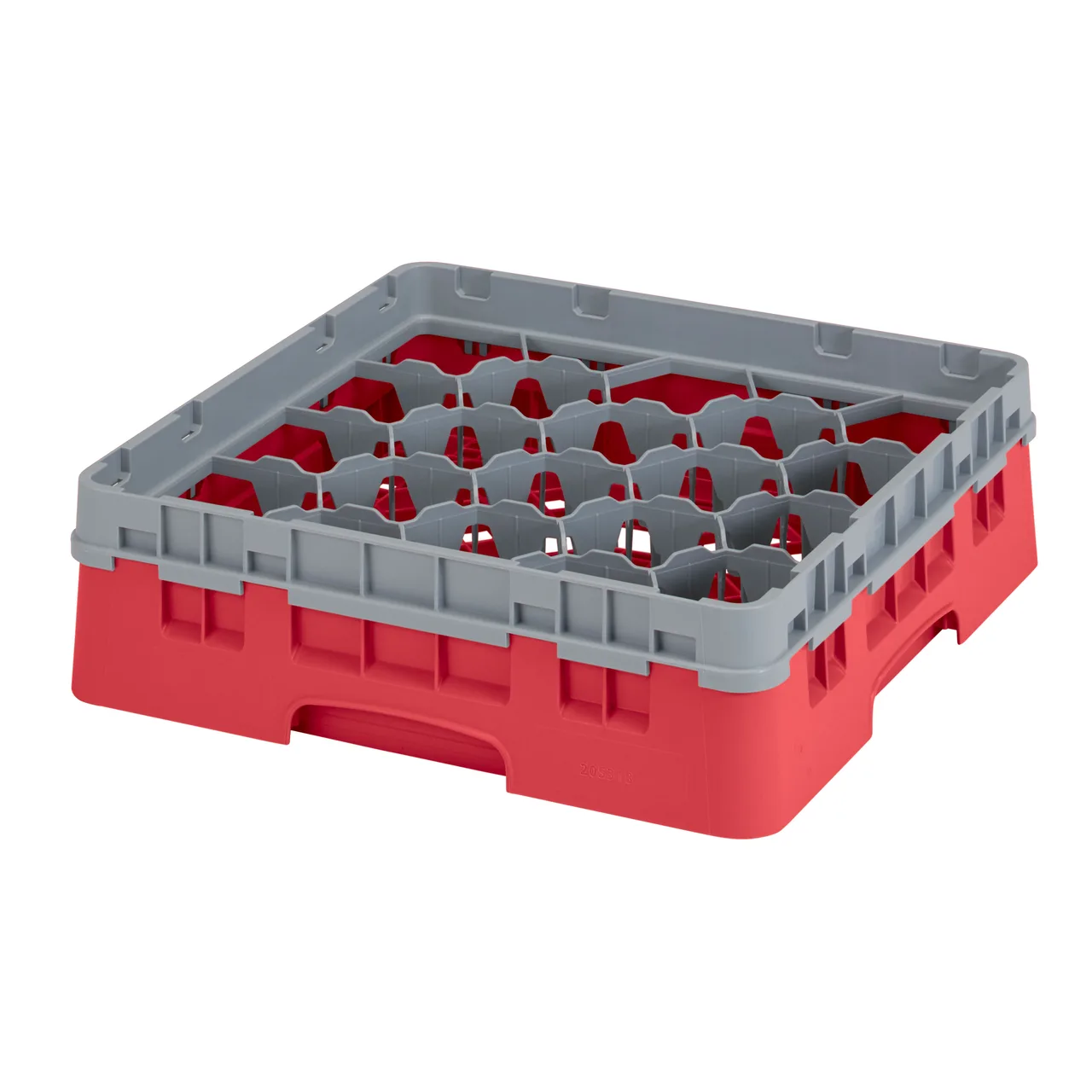Cambro 20S318163 Camrack Glass Rack, Red, Full Size, 19-3/4 x 19-3/4, 20 Compartments