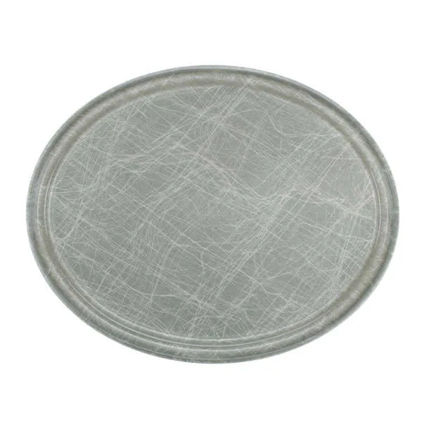 Cambro 2500215 Camtray Oval Tray, 19-1/4" x 24" Fiberglass, Abstract Gray, NSF, Dishwasher Safe