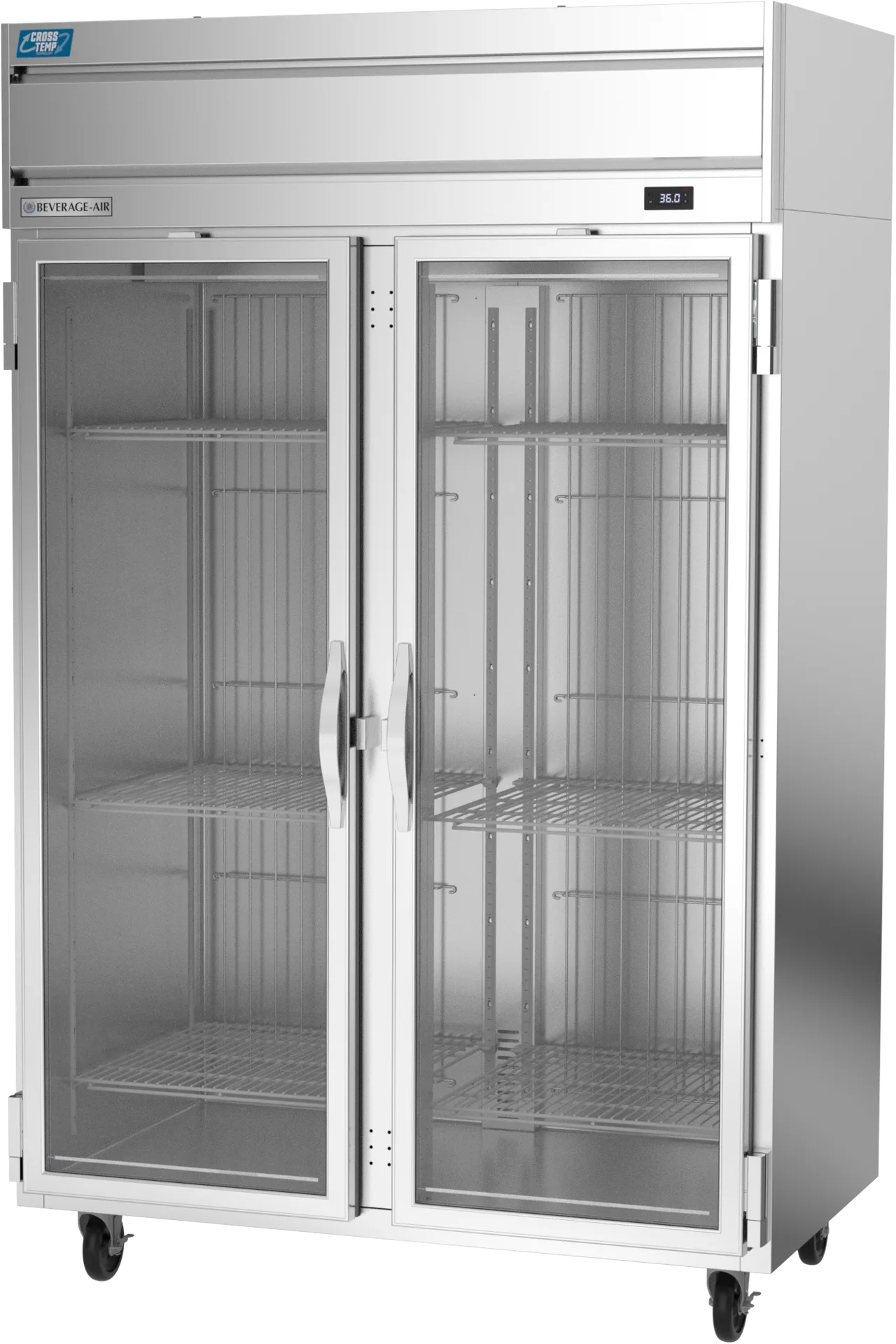 Beverage Air CT2HC-1G 52" 2-Section Convertible Refrigerator Freezer w/ 2 Glass Doors, 45 cu. ft.