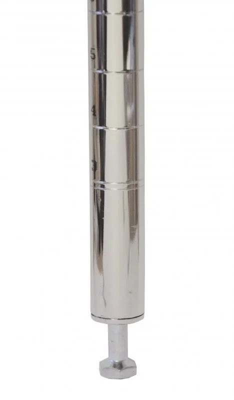 Omcan USA 47682 Omcan USA NSF 8" Stationary Wire Shelving Post, Chrome Finish, 9" Height, Leveler