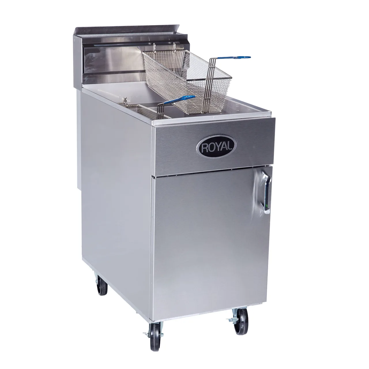 Royal Range of California RFT-75 Full Pot Floor Model Gas Fryer w/ 75-lb Capacity, Tube-Fired
