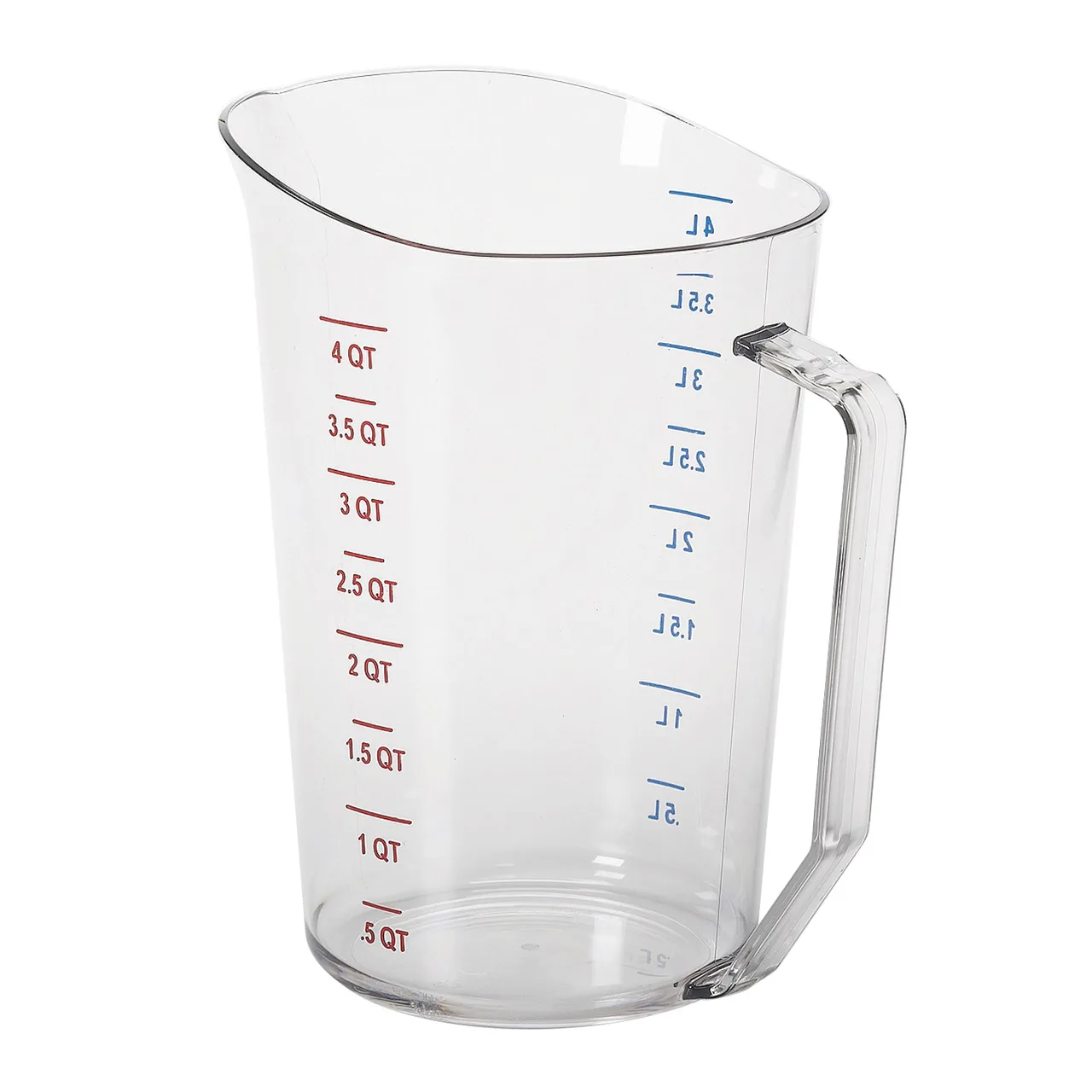 Cambro 400MCCW135 Measuring Cup 4 Quart 128 oz Clear Polycarbonate Molded Handle, Dishwasher Safe