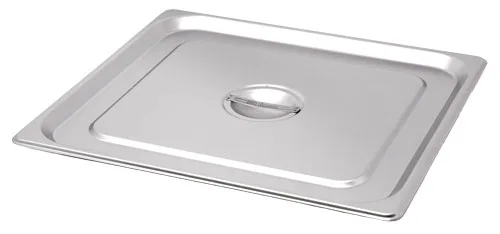 Omcan USA 80620 Stainless Steel Steam Table Pan Cover, 2/3‑Size Solid with Handle, NSF, No Hinge