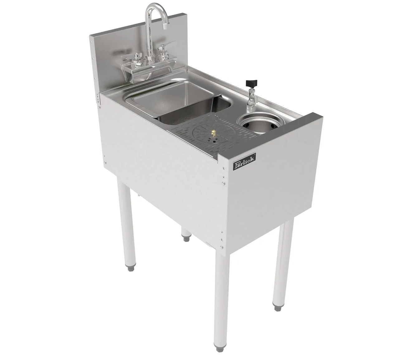 Perlick TSF14PS-SRT Underbar Sink Units, 1 Compartment with Glass Rinser- No Drainboard
