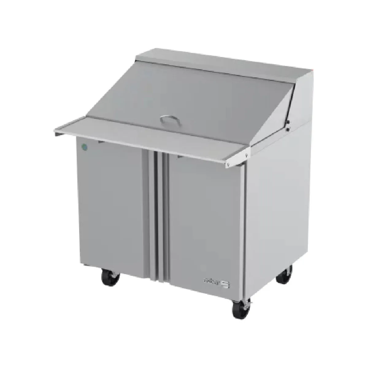 Asber APTM-36-15 37" 2-Door Mega Top Sandwich and Salad Prep Table, 15 Pans, Stainless Steel