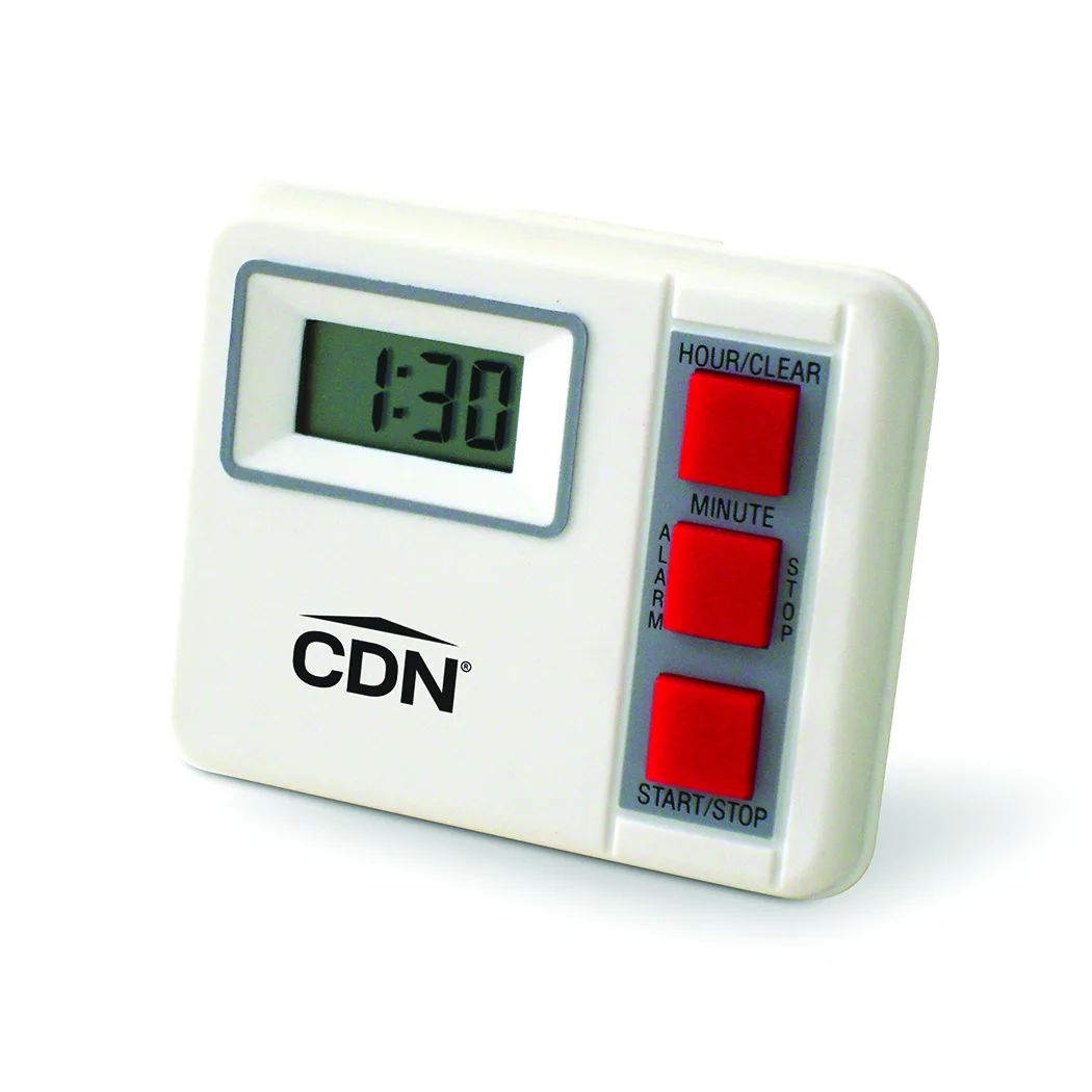 CDN TM2 Digital Timer, 20 Hours, Hr/Min, 3/4"W x 3/8"H Display, Food-Safe ABS - 1/Each