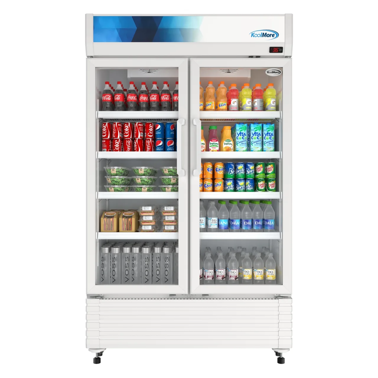 Koolmore KM-MDR-2GD-47 Commercial Merchandiser Refrigerator, 46" W, 29.5 cu ft