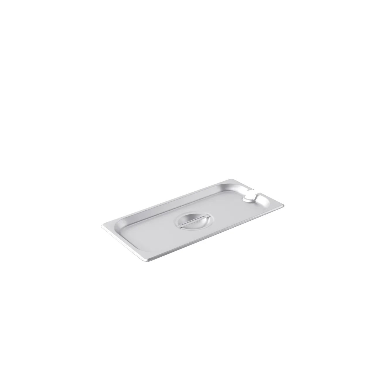 CAC China SPCN-T Steam Table Pan Cover, 1/3-Size Flat with Handle, 304 SS, NSF Certified - 1/Case