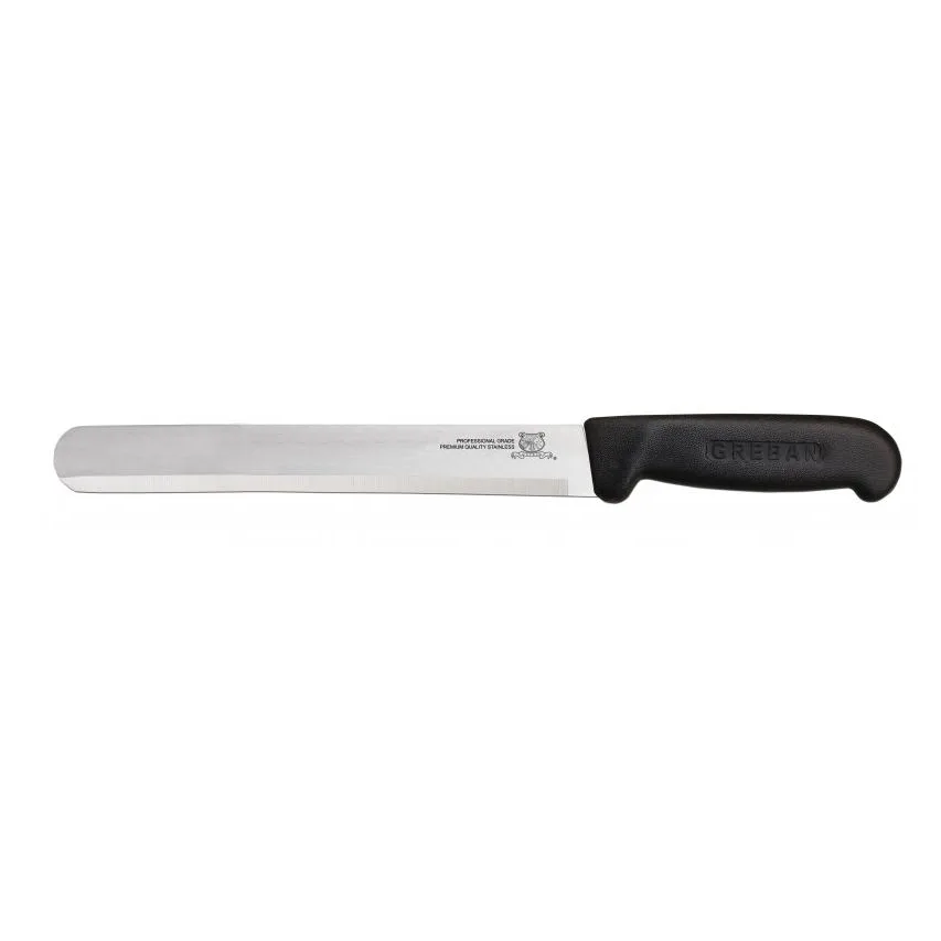 Omcan USA 12573 Slicing Knife, 14" Stamped Blade, Polypropylene Black Handle - Individual