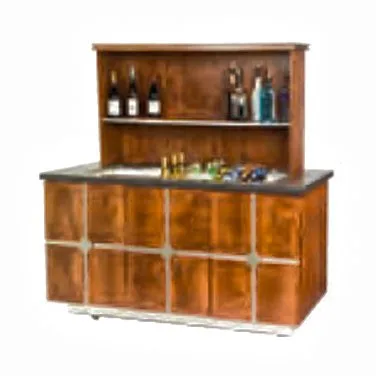 Lakeside 79859 96" Bristol Portable Back Bar with Black Laminate Lower Interior